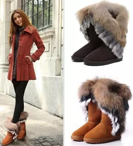 Uggs alami (43 Poto): Modél Awéwé ti Domba sareng Suede 15099_11