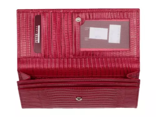 Petek peňaženky (55 fotiek): Dámske kožené ružové a iná farba peňaženka od Petcop firiem 15147_15
