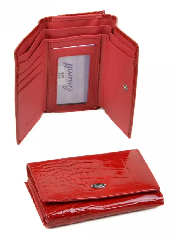 Rode portefeuilles (65 foto's): Dames lederen portemonnees van rood 15161_12