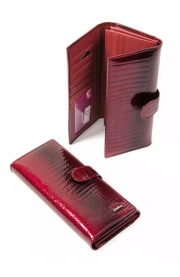 लाल wallets (65 फोटो): लाल रंगाचे लेदर पर्स 15161_13