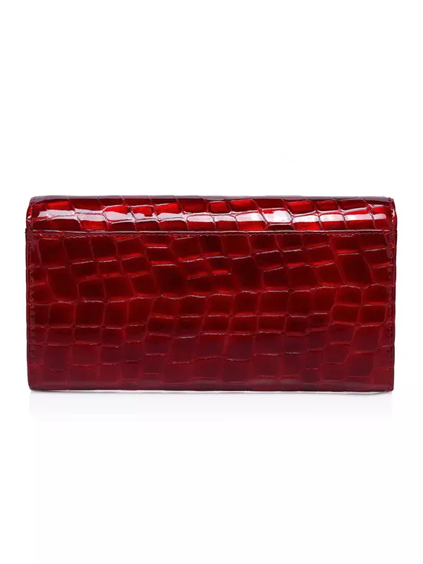 กระเป๋าสตางค์สีแดง (65 รูป): กระเป๋าหนังผู้หญิงสีแดง 15161_14