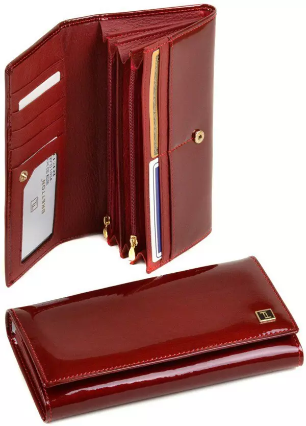 Röda plånböcker (65 bilder): Kvinnors läderväskor av rött 15161_16