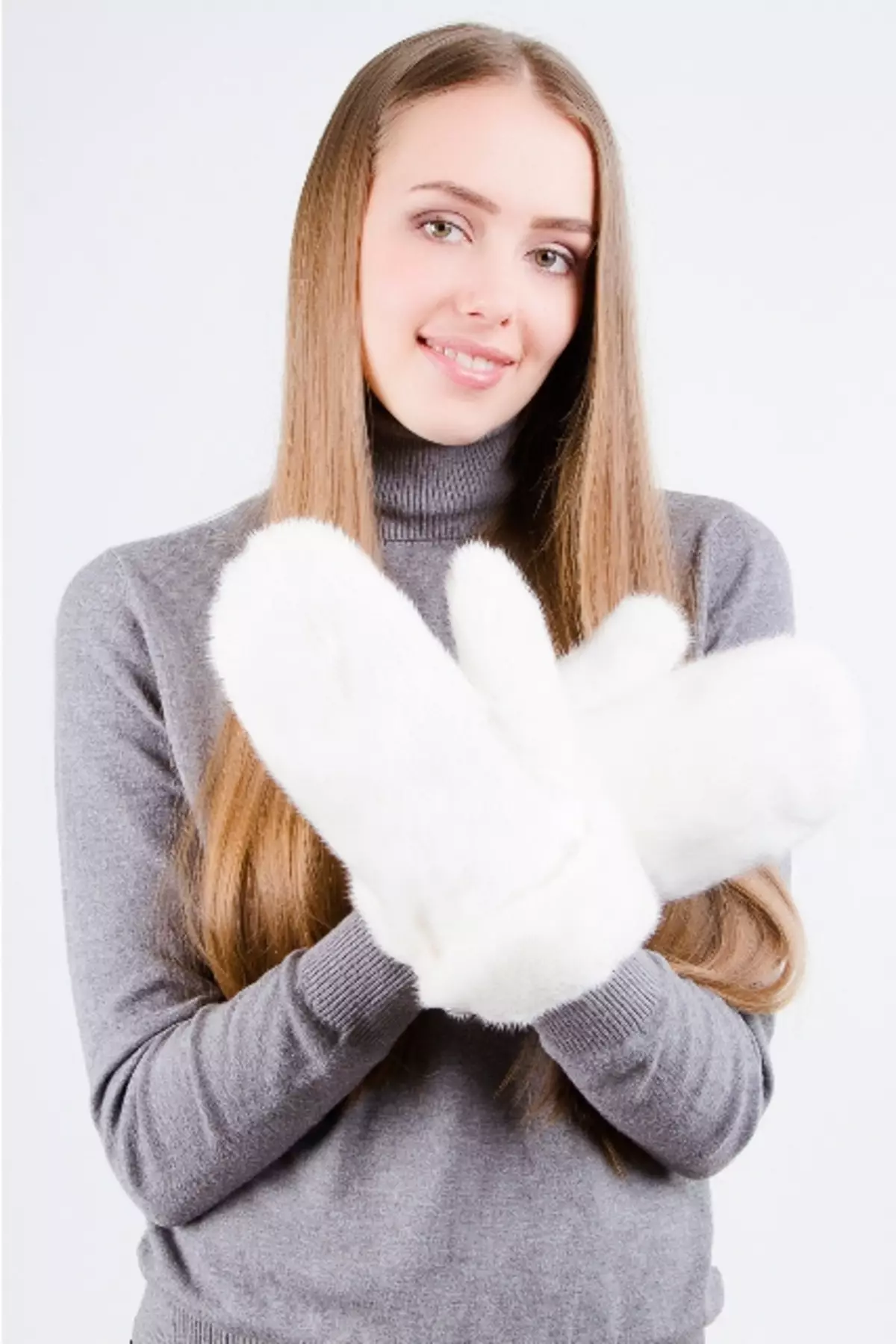 Хутряні рукавиці (48 фото): жіночі моделі з натурального хутра кролика і шкіряні на штучному хутрі, дитячі 15175_4