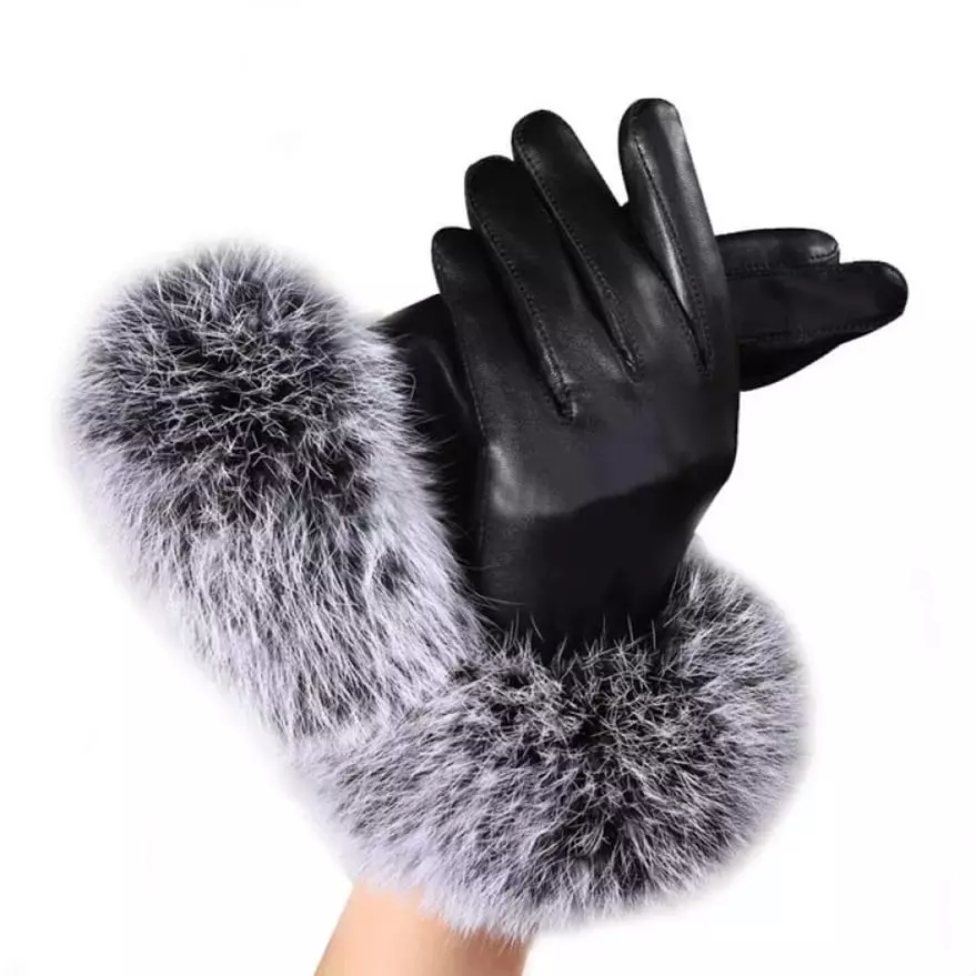 Gloves ya Wanawake (Picha 123): Nini kuvaa mifano nyeusi na nyekundu, suede na sueden, jinsi ya kuamua ukubwa 15201_46