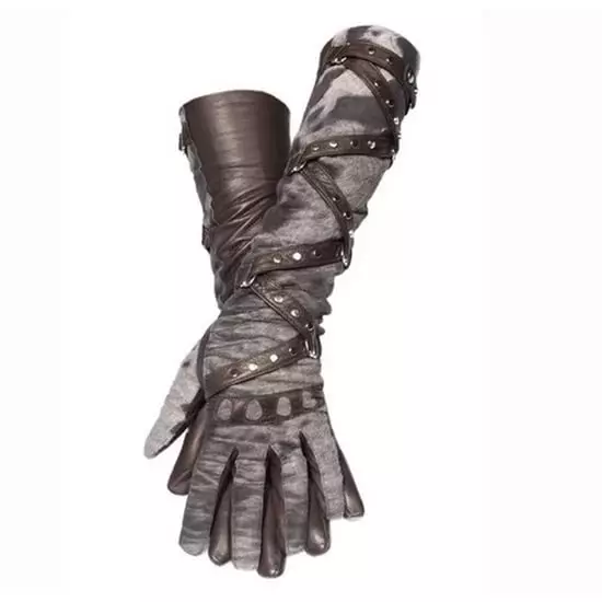 Leather gloves (126 mga larawan): White's white and green models, short and high, care, black and red from eleganzza leather 15210_69