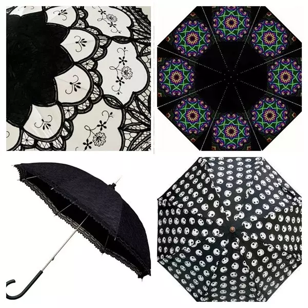 Umbrella negra (47 fotos): canya de dona 15217_15