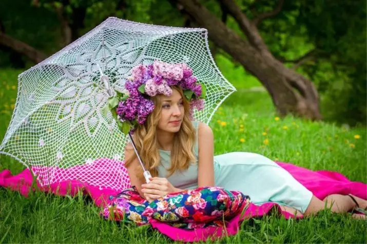 Umbrela de soare (72 poze): Lace de feminin OpenWork Umbrella-Cane 15238_40