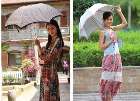 Sun Paybrella (72 foto): Perempuan Renda Openwork Payung-Cane 15238_6