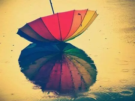 Rainbow Umbrellas (50 ფოტო): Multicolored Cane და შეცვლის ფერი დასაკეცი ქოლგა-ცისარტყელა 15239_19