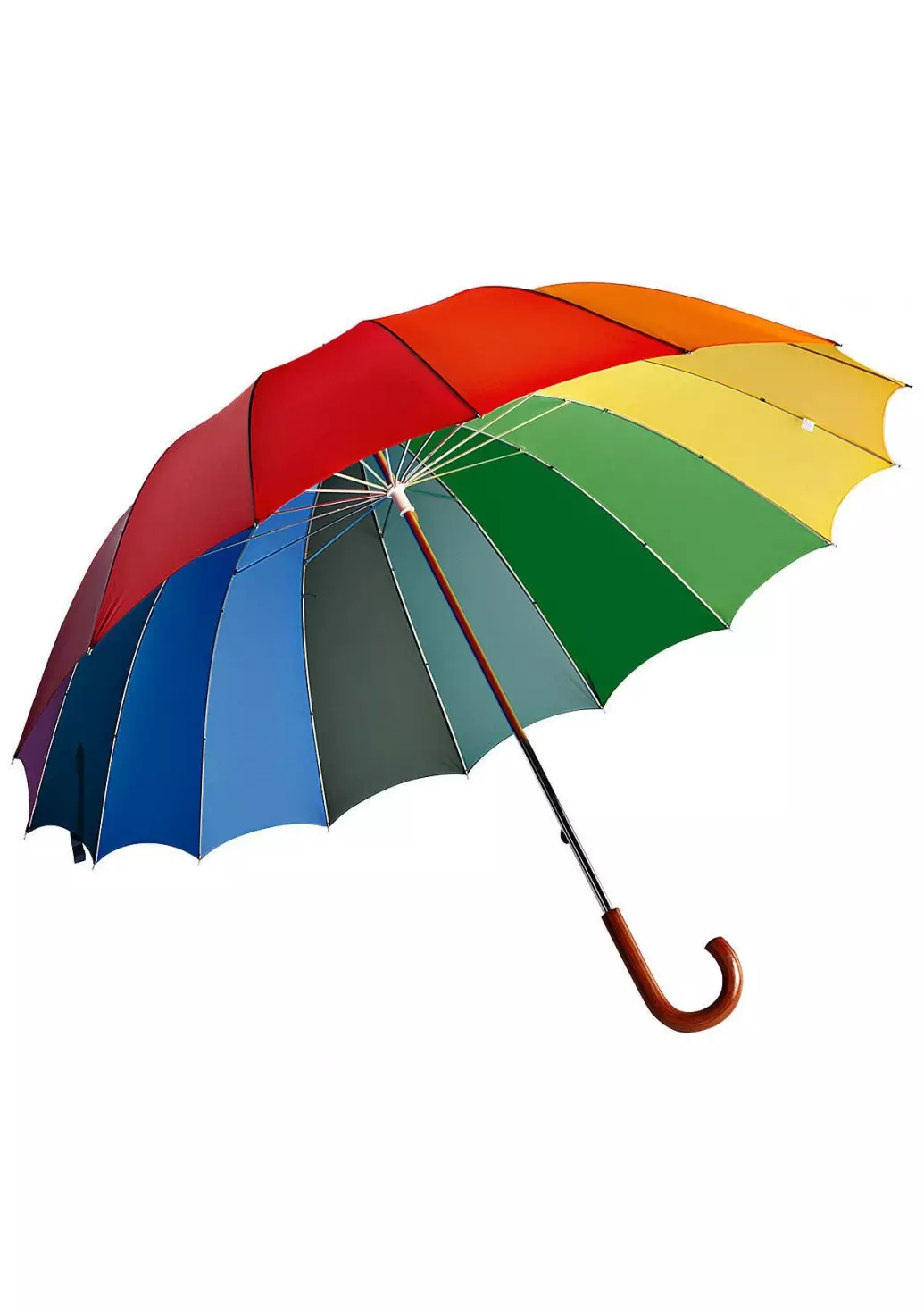 ομπρέλες Rainbow (50 φωτογραφίες): Πολύχρωμο ζαχαροκάλαμο και αλλάζει το χρώμα πτυσσόμενα ομπρέλα-ουράνιο τόξο 15239_2