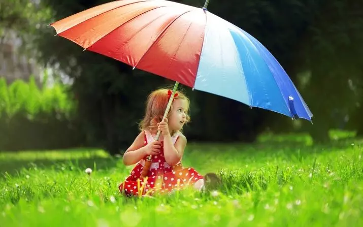 ομπρέλες Rainbow (50 φωτογραφίες): Πολύχρωμο ζαχαροκάλαμο και αλλάζει το χρώμα πτυσσόμενα ομπρέλα-ουράνιο τόξο 15239_23