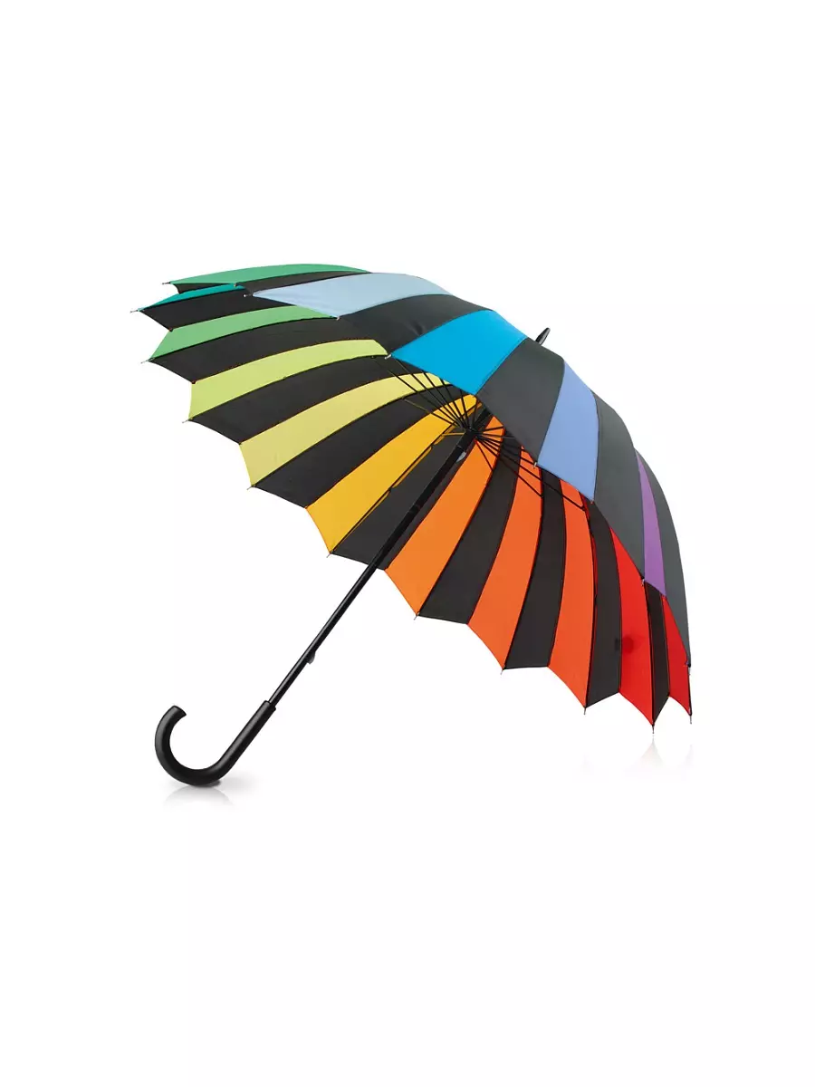 ομπρέλες Rainbow (50 φωτογραφίες): Πολύχρωμο ζαχαροκάλαμο και αλλάζει το χρώμα πτυσσόμενα ομπρέλα-ουράνιο τόξο 15239_7