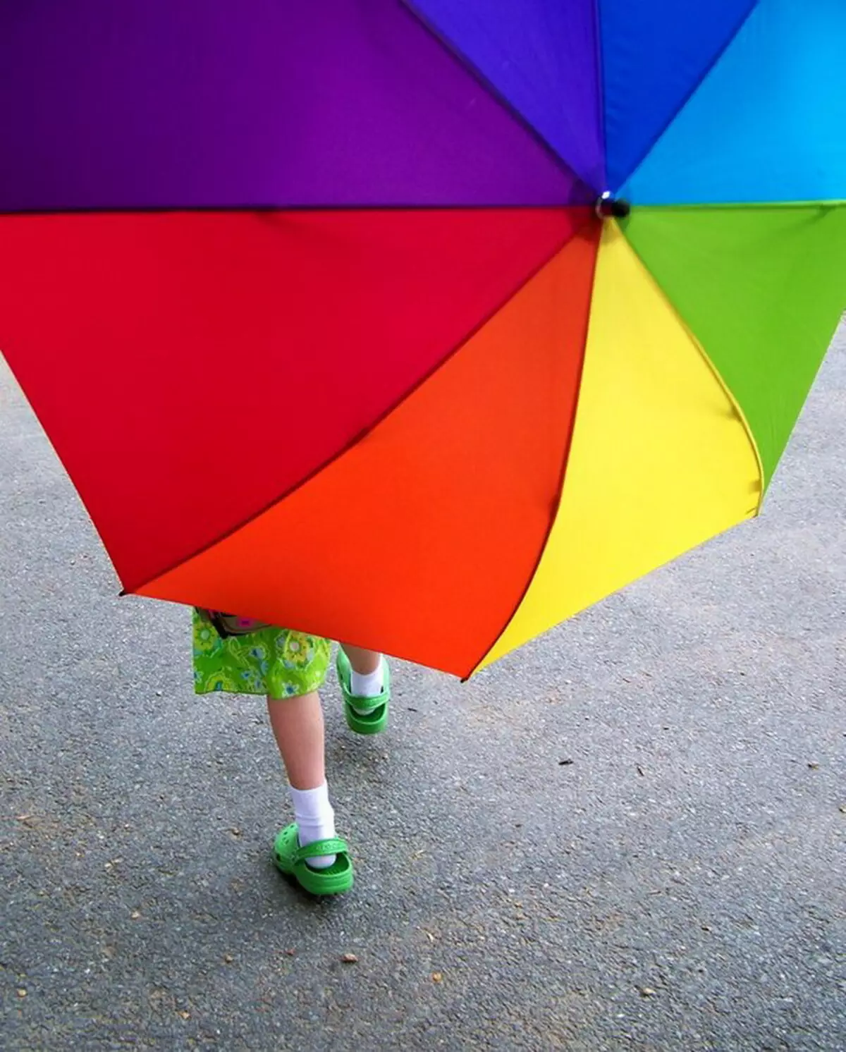 ομπρέλες Rainbow (50 φωτογραφίες): Πολύχρωμο ζαχαροκάλαμο και αλλάζει το χρώμα πτυσσόμενα ομπρέλα-ουράνιο τόξο 15239_9
