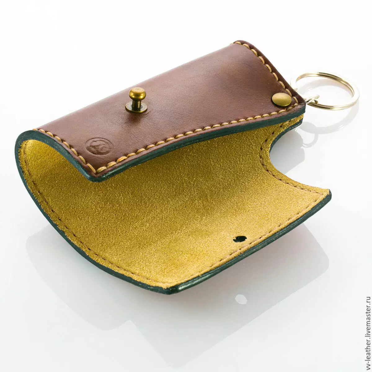 Leather key (69 mga larawan): Women bag para sa mga handmade skin key 15249_30