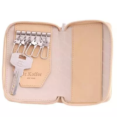 Leather key (69 mga larawan): Women bag para sa mga handmade skin key 15249_33