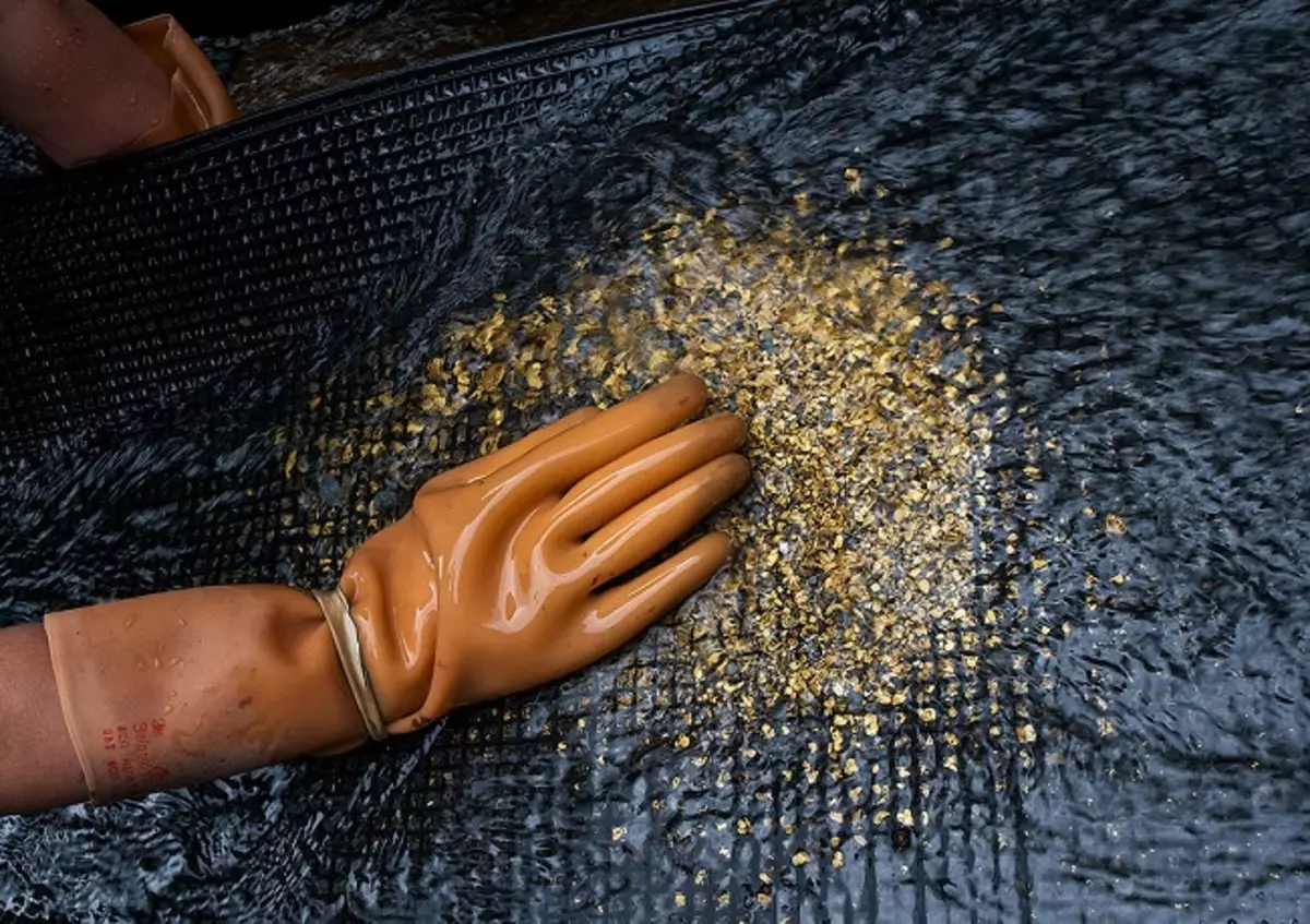 Злато од камена (21 фотографија): Како да добијете злато од камена код куће? Шта је камење садржано и како изгледа? АФФИНАГЕ из ПИРИТЕ-а 15333_5