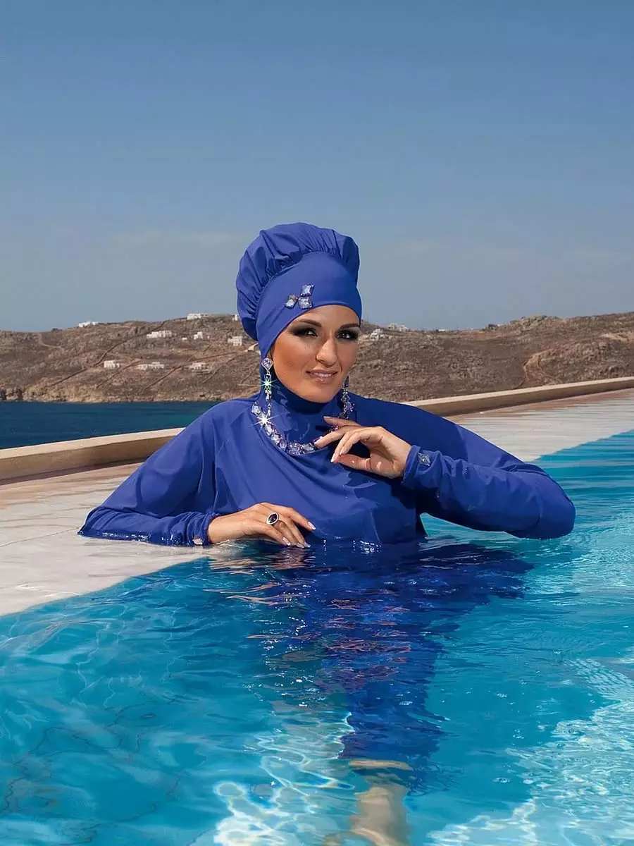 Muslim Swimsuit (50 foto): Model burkini untuk Muslim, ditutup, seperti yang disebut 1533_25