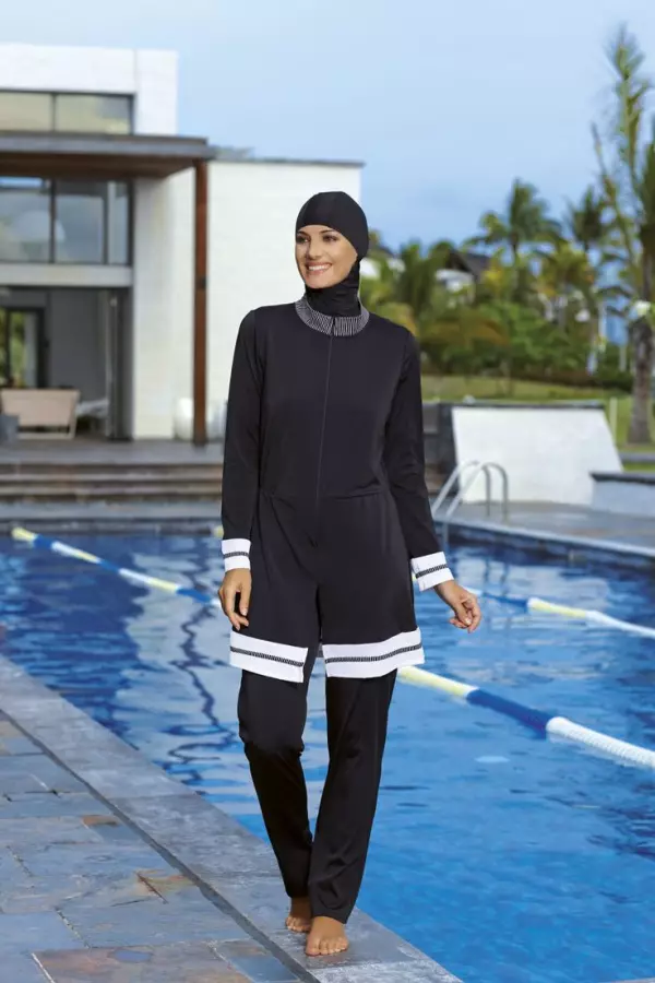Muslim Swimsuit (50 foto): Model burkini untuk Muslim, ditutup, seperti yang disebut 1533_34