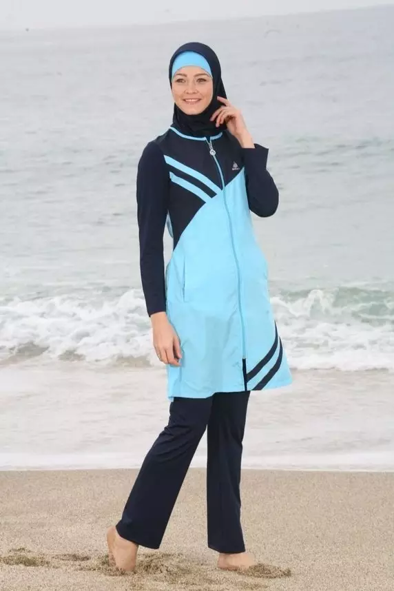 Muslim Swimsuit (50 kuvaa): Burkini mallit muslimeille, suljettu, kuten sitä kutsutaan 1533_38