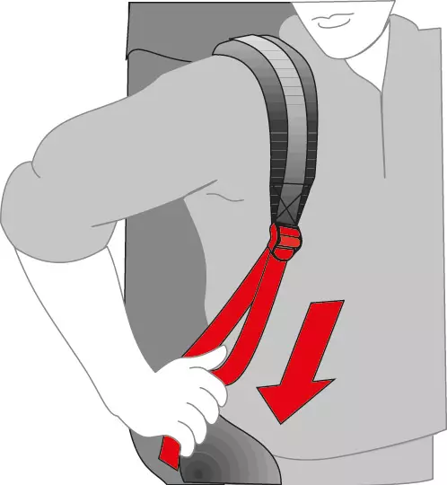 Come legare cinghie su uno zaino? Come correggere dal retro e inserire correttamente? Come stringere le spalle? Come fissare la cintura della cinghia? 15353_5