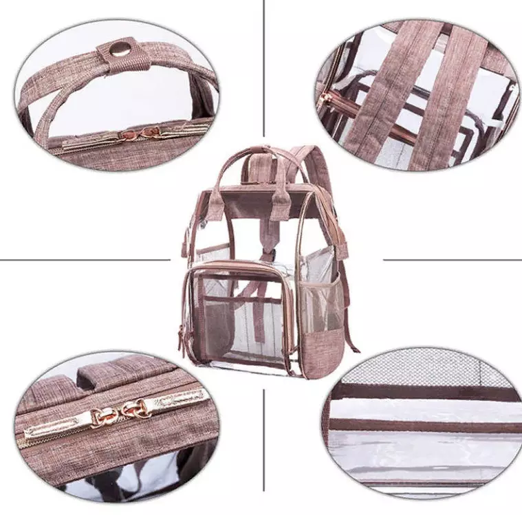 Transparent Backpacks: Little Women's Pink Translucent Models and Mini Backpacks with Sequins, White and Other Backpacks 15362_14