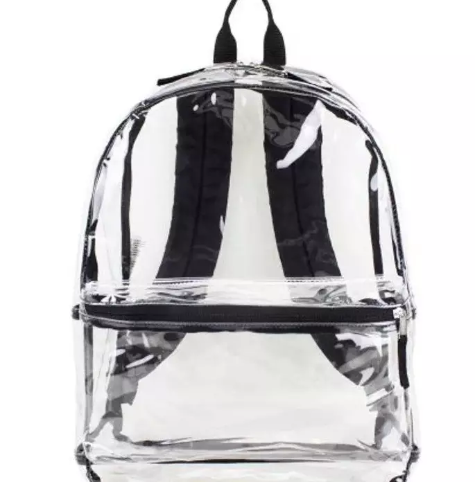 Transparent Backpacks: Little Women's Pink Translucent Models and Mini Backpacks with Sequins, White and Other Backpacks 15362_2