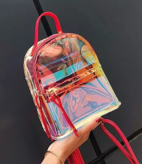 Transparent Backpacks: Little Women's Pink Translucent Models and Mini Backpacks with Sequins, White and Other Backpacks 15362_9