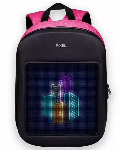 Sac à dos d'écran: Vue d'ensemble des sacs à dos numériques lumineux avec un affichage à LED par derrière. Comment connecter le portefeuille interactif électronique 