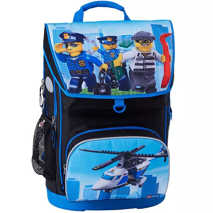 Motxilles LEGO: Rangers de l'escola per a noies i nens, maletins amb una esquena ortopèdica per als primers albendes. Com rentar el model per a l'escola? 15397_47