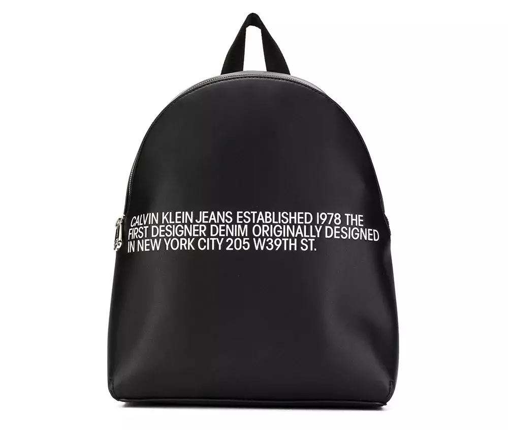 Backpacks Calvin Klein: femminili iswed u raġel, aħmar tal-ġilda, abjad, isfar b'monogramm u boroż oħra tal-kuluri - backpacks 15401_18