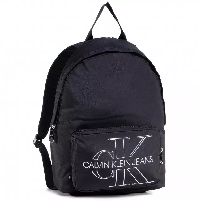 Калвин Клейн рюкзактары: қара әйелдер, ерлер, былғары қызыл, ақ, сары, монограммамен және басқа түстермен қапталған сөмкелер - рюкзактар 15401_24