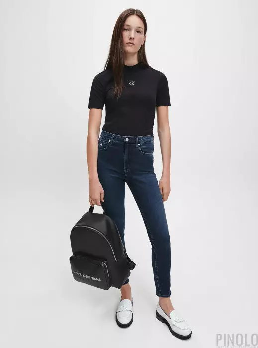 Calvin Klein Backpacks: Female reş û mêr û mêr, çermê sor, spî, zer bi monogram û rengên rengîn ên din - Backpacks 15401_44