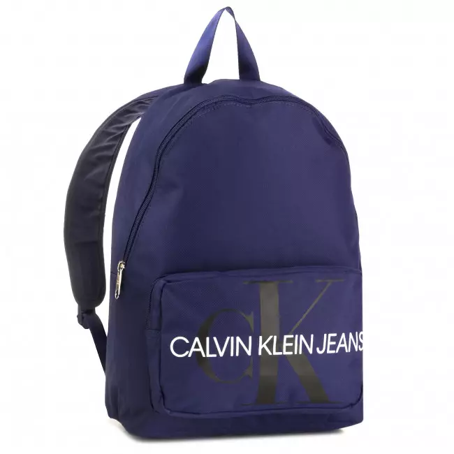 Calvin Klein Backpacks: Female reş û mêr û mêr, çermê sor, spî, zer bi monogram û rengên rengîn ên din - Backpacks 15401_9