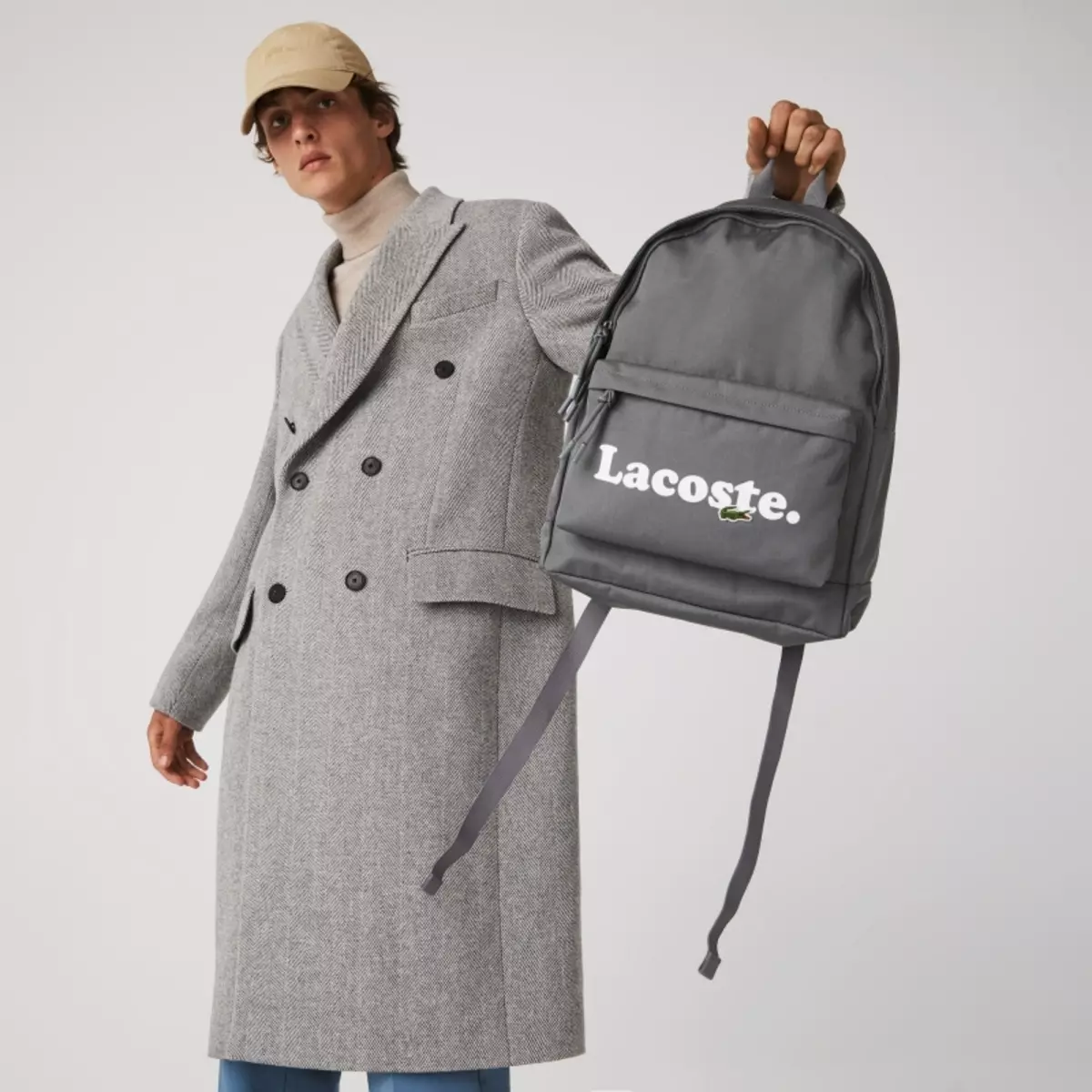 Lacoste backpacks: Frouljus en manlju, swart en blau-griene, learfakken bags, oaren 15408_10