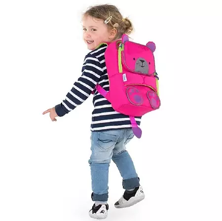 Preschool backpacks: Baby foar jonges en famkes, modellen sûnder printsje en superheld, plastic achterparken foar bern 6 jier en oare opsjes 15463_19