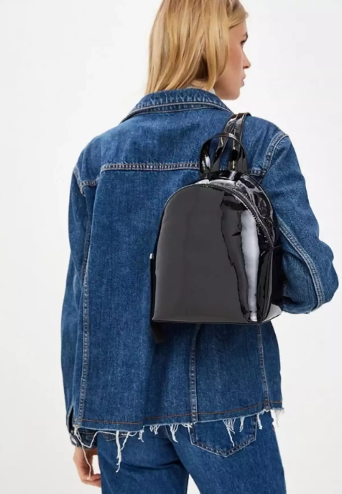 O'STIN Backpacks: Kulit Wanita, Hitam dan Kelabu, Tekstil dan Model Lain. Apa yang hendak dipakai? 15470_27