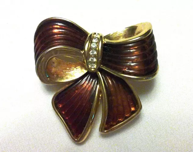 Brooch (185 ფოტო): როგორ აცვიათ მოდელები ტყავის და ქსოვილისგან, მოდის ბროშურები 2021, ისევე როგორც ყვავილების, წესრიგის და ლამაზი სამკაულები 15524_128