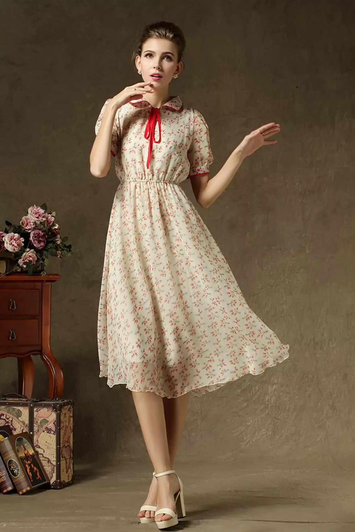 Прованс в одежде. Платье крепдешиновое Винтаж. Платье в стиле ретро. Платья в стиле Винтаж. Платье 40-х годов.