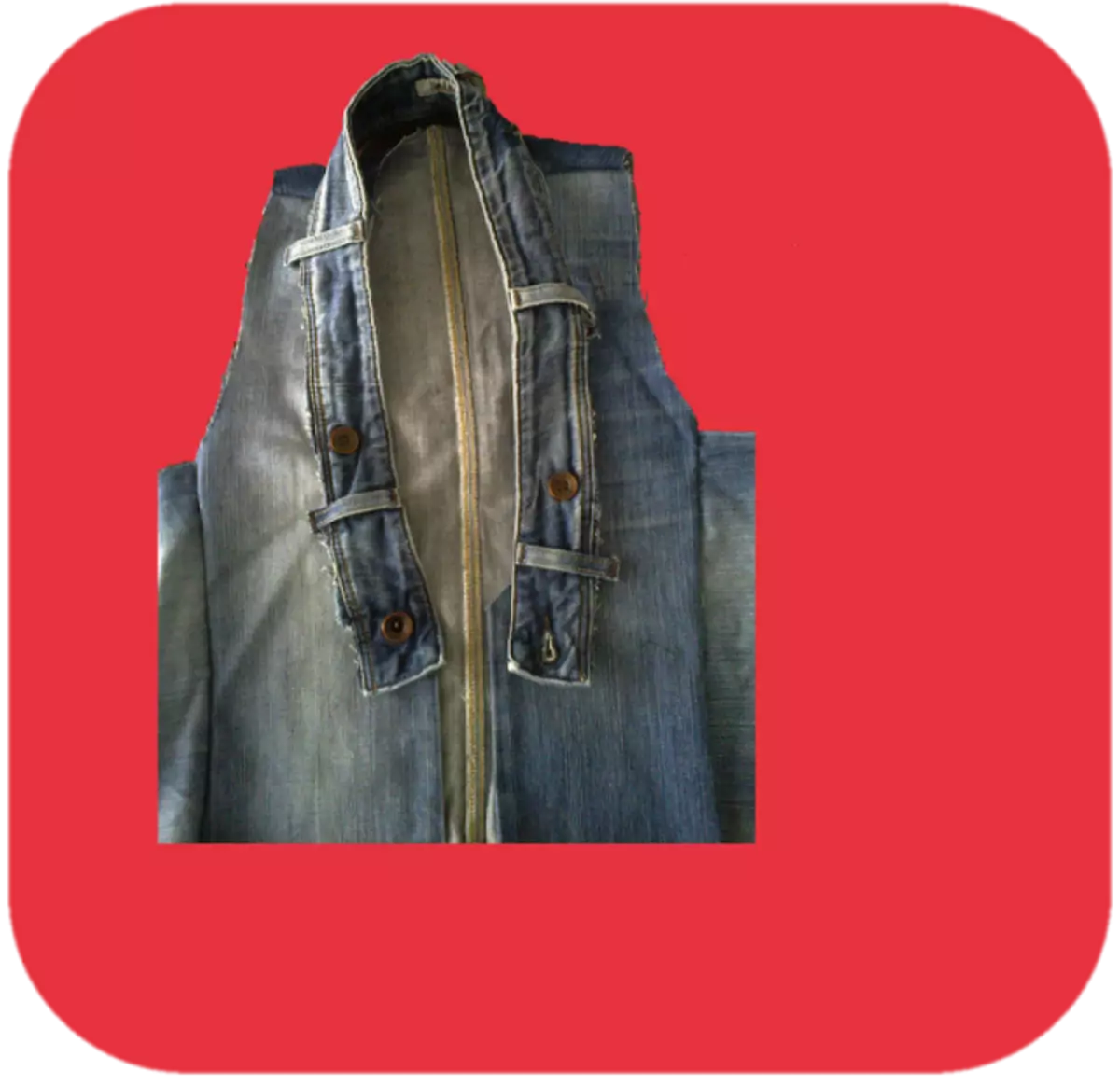Một chiếc áo vest từ quần jean cũ tự làm: Cách may, hoa văn 15573_14
