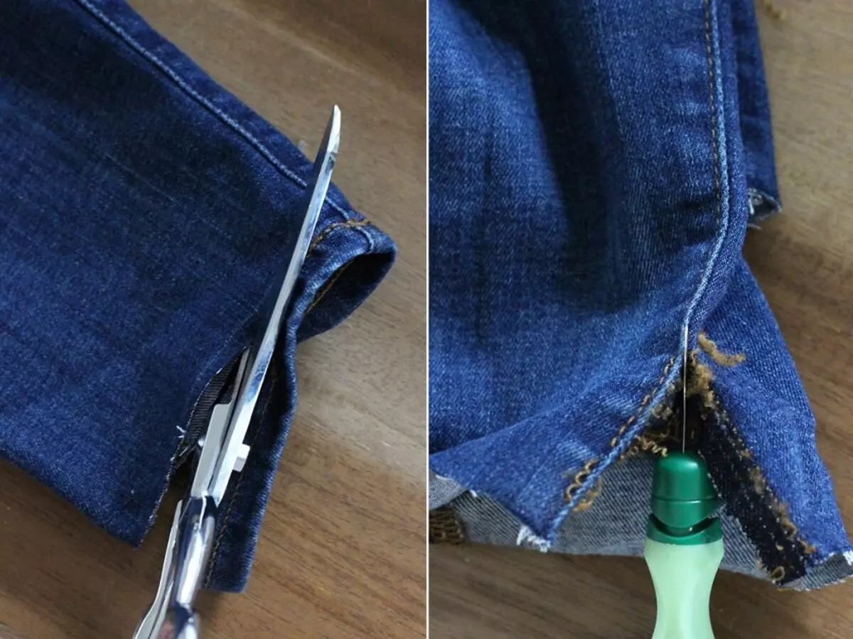 Як зробити бахрому на джинсах (51 фото): з чим носити 15579_15