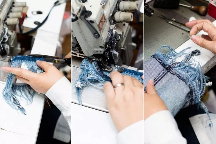 Como facer unha franxa en jeans (51 fotos): que vestir 15579_23