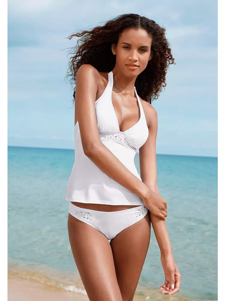 ホワイト水着（73写真）：美しい女性モデル、Jarホワイトバブル水着、水玉モデル 1557_24