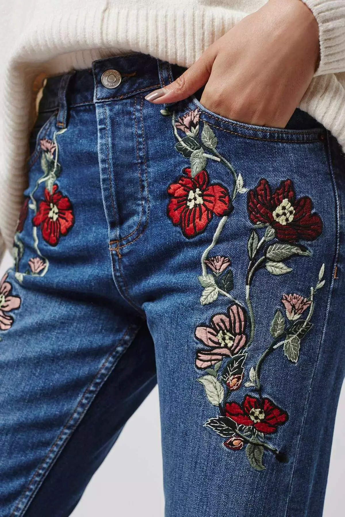 Hur man dekorerar jeans med egna händer hemma (105 foton): Snörning, pärlor, rhinestones 15580_6