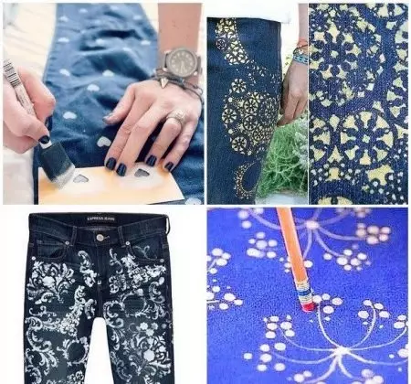 Comment décorer des jeans avec vos propres mains à la maison (105 photos): dentelle, perles, strass 15580_7