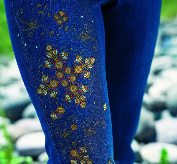 Wéi dekoréiert Jeans mat Ären eegenen Hänn doheem (105 Fotoen): Spëtze, Perks, Rhinesones 15580_8