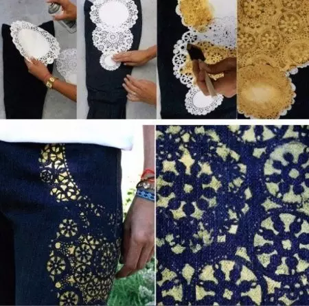 Hoe jeans met je eigen handen thuis te versieren (105 foto's): kant, kralen, steentjes 15580_84