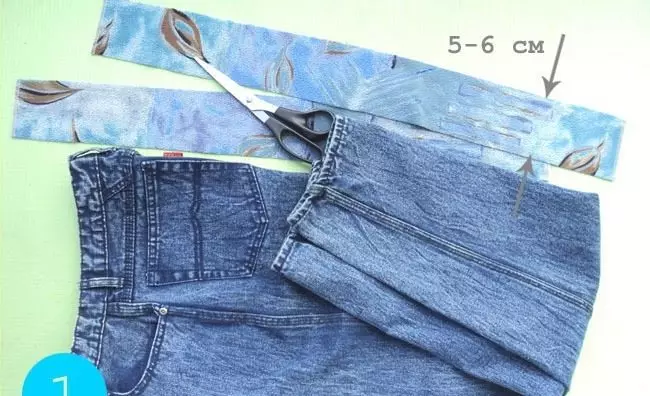 Kaip ruožas džinsus namuose (48 nuotraukos), kaip plėsti džinsų diržo, į Lyashki, šonuose, per klubus ir padidinti dydį 15583_34