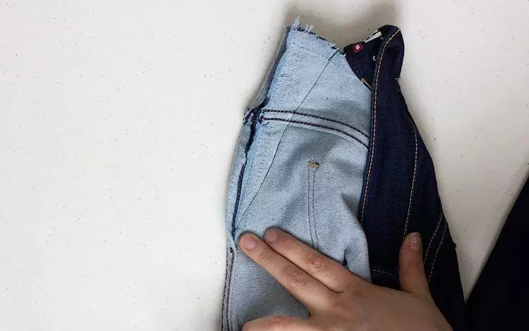 So nähen Sie Jeans in der Taille oder machen Sie eine Größe weniger: Wie man in Hüften reduziert wird 15584_19
