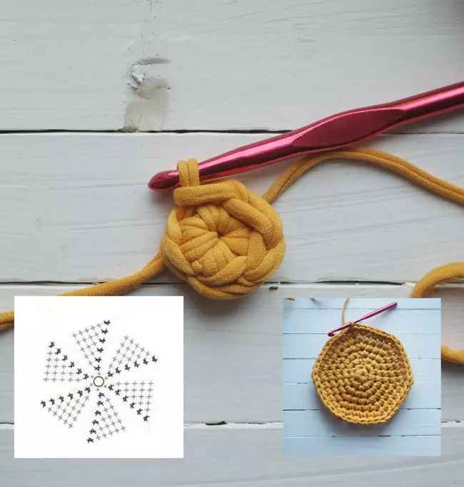 Pletene pređa torbe (75 fotografije): kako vezati igle okrugli model iz traku nit, majstorske radionice 15627_53