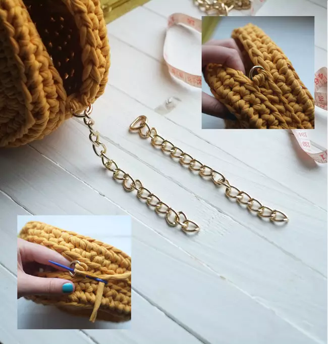 Плетени кеси за предиво (75 фотографии): Како да ги врзувате иглите за кружен модел од лента, господарска класа 15627_56